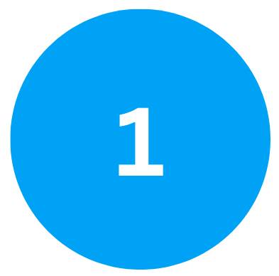Blue circle with 1