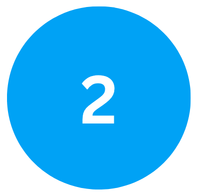 Blue circle with 2