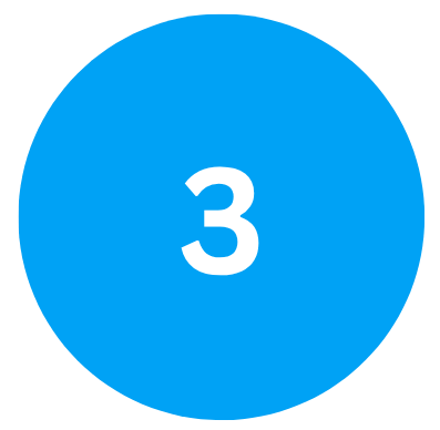 Blue circle with 3