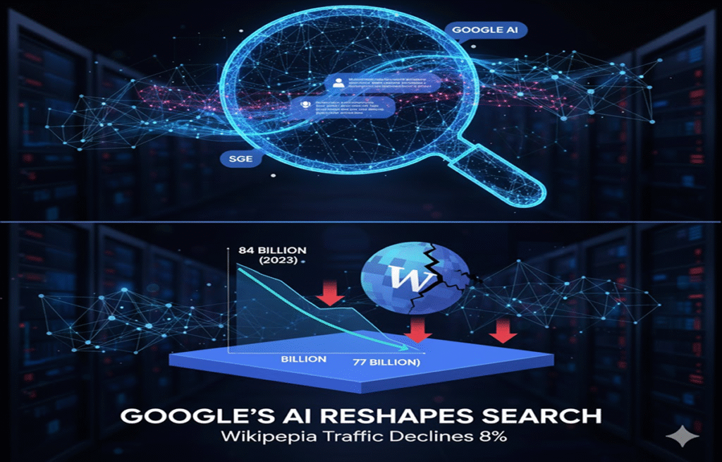Wikipedia traffic drop